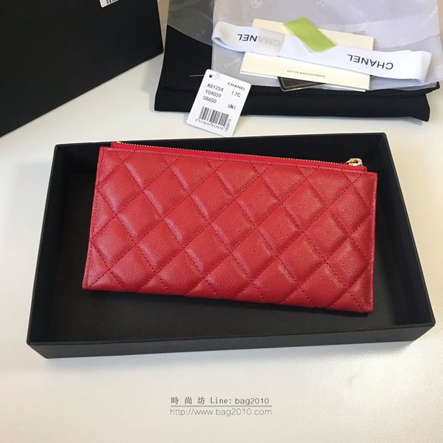 Chanel女包 81254 香奈兒新款leboy手拿包 Chanel拉鏈長錢包  djc2983